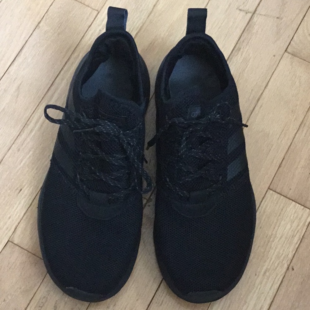 Adidas black running shoes